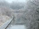 Metal Foot Bridge Over Mohawk Canal After Ice Storm