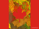 Canadian Flag with Fall Leaves Background