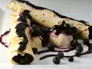Blueberry Crepes With Ice Cream and a Blueberry Reduction Sauce