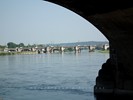 River Elbe - View of the Marienbruecke (Marien Bridge) - Dresden - Germany