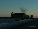 Old Farm Buildings in Northern Ontario, Canada at Dusk in Winter