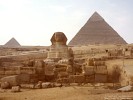 Statute of Sphinx in front of Khafre Pyramid