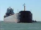 Great Lakes Freighter AlgoLake gets ready to dock at Goderich Harbour - Lake Huron - Ontario Canada