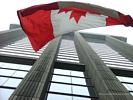 Canadian Flag in Front of Simpson Building, Downtown Toronto